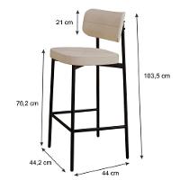 Banqueta Alloa Fixa C-4 Pés 50 X 44,7 X 103,5 Mm C-1 Un. Corriente Areia Corriente Areia - 6