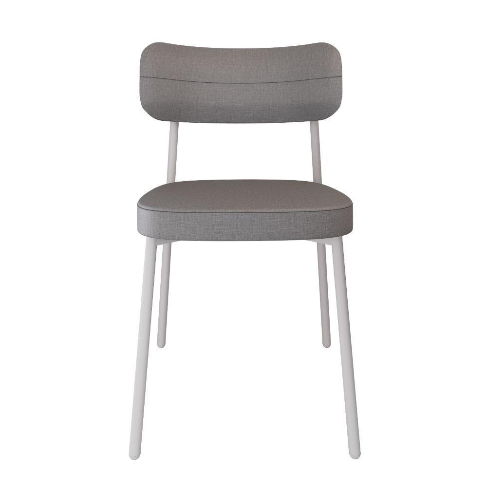 Cadeira Alloa Fixa Com 4 Pés 50 X 44,7 X 83,8 Cm Com 4 Un. Corriente Cinza Claro - 5