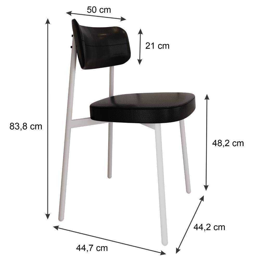 Cadeira Alloa Fixa Com 4 Pés 50 X 44,7 X 83,8 Cm Com 1 Un. Courino Preto - 6