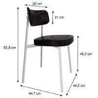 Cadeira Alloa Fixa Com 4 Pés 50 X 44,7 X 83,8 Cm Com 1 Un. Courino Preto - 6