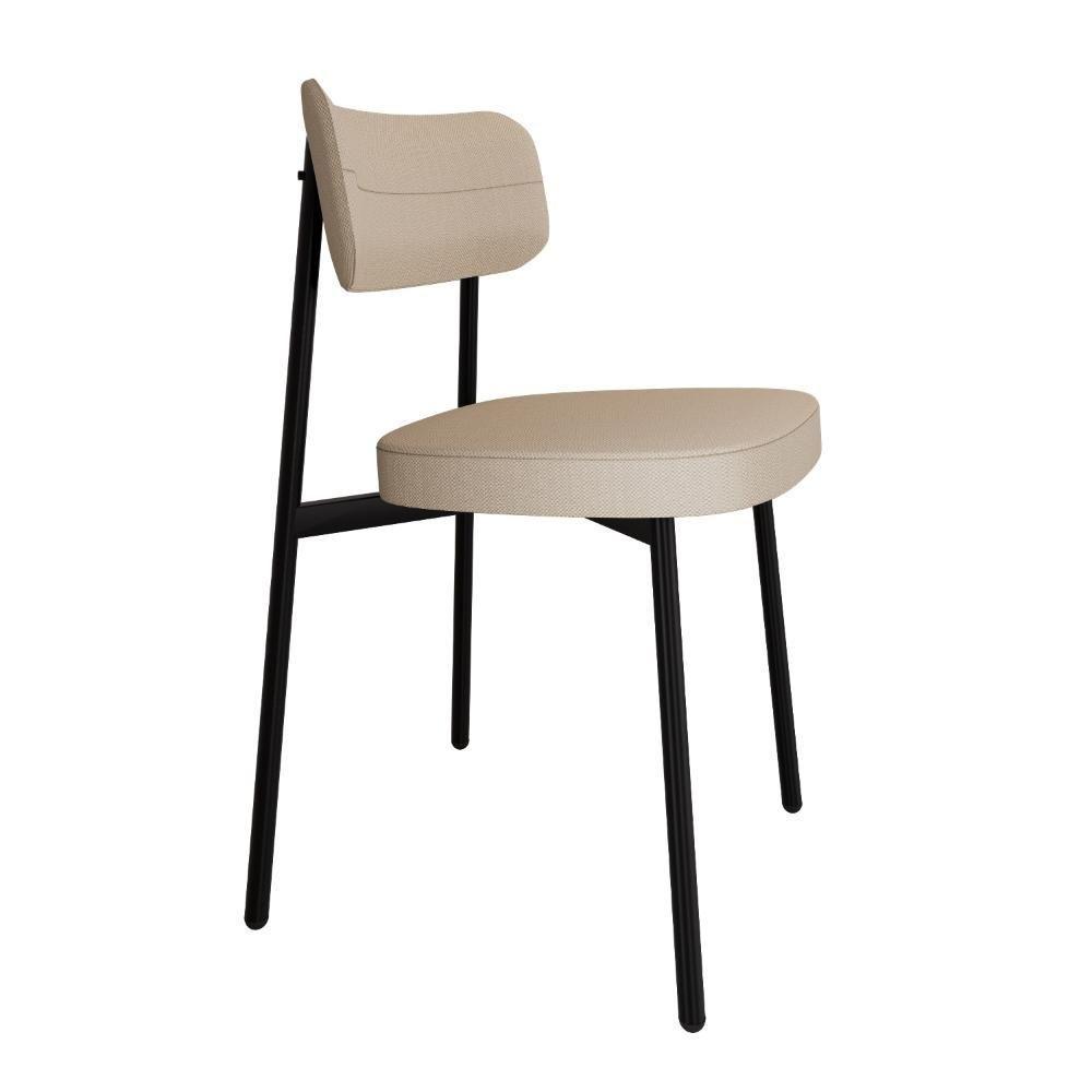 Conjunto 6 Cadeiras De Jantar Alloa Corriente Areia - Est. Preta Corriente Areia - 2