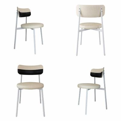 Conjunto 4 Cadeiras De Jantar Kyta Corriente Areia/courino Preto -est.branca