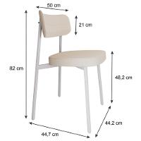 Conjunto 6 Cadeiras De Jantar Alloa Corriente Palha - Est. Branca Corriente Palha - 7