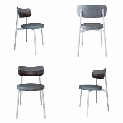 Conjunto 4 Cadeiras De Jantar Kyta Corriente Cinza/courino Café -est.branca