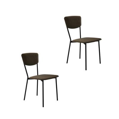 Cadeira Vintage Retrô Fixa Com 4 Pés 425 X 505 X 830 Mm C/2 Un. Veludo Sand