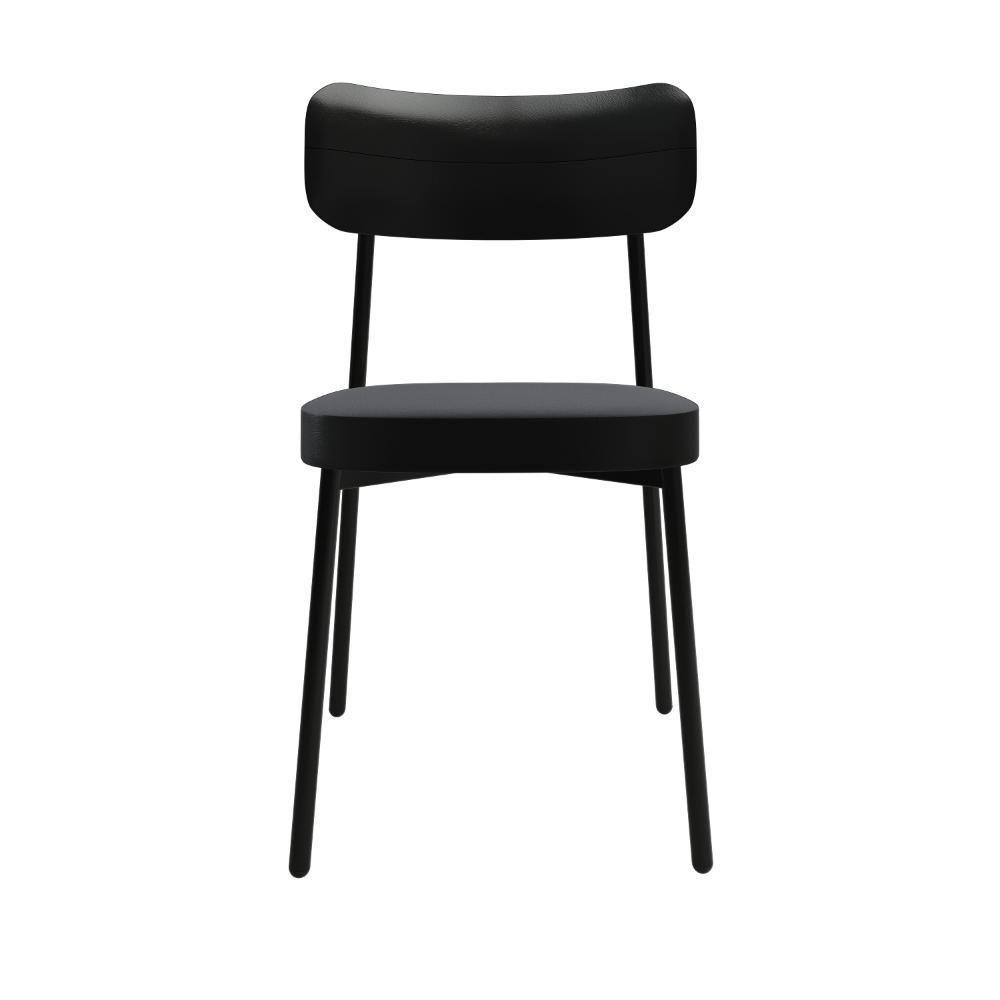 Cadeira Alloa Fixa Com 4 Pés 50 X 44,7 X 83,8 Cm Com 6 Un. Courino Preto - 5