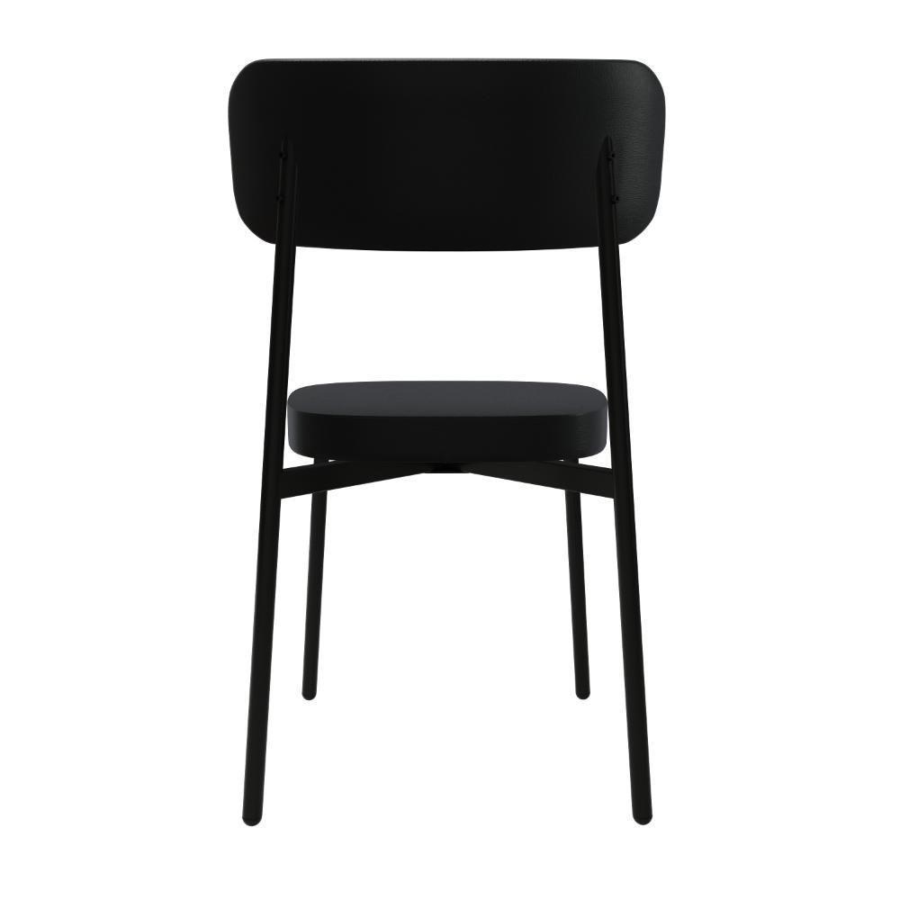 Cadeira Alloa Fixa Com 4 Pés 50 X 44,7 X 83,8 Cm Com 6 Un. Courino Preto - 6