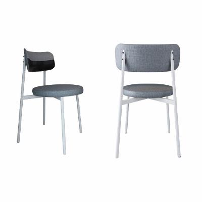 Conjunto 2 Cadeiras De Jantar Kyta Corriente Cinza/courino Preto -est.branca