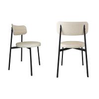 Conjunto 2 Cadeiras De Jantar Kyta Corriente Cinza Claro/courino Preto -est.preta - 2