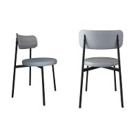 Conjunto 2 Cadeiras De Jantar Kyta Corriente Cinza Claro/courino Preto -est.preta