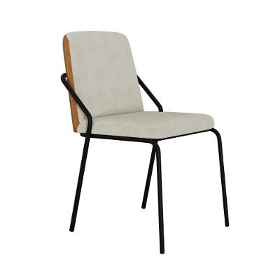 Cadeira De Jantar Bloom Vanilla / Courino Caramelo -est.preta