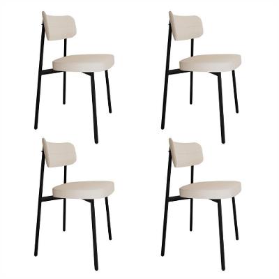 Conjunto 4 Cadeiras De Jantar Alloa Corriente Palha - Est. Preta Corriente Palha