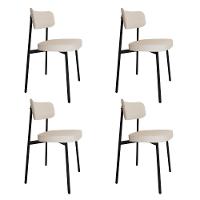 Conjunto 4 Cadeiras De Jantar Alloa Corriente Palha - Est. Preta Corriente Palha - 1