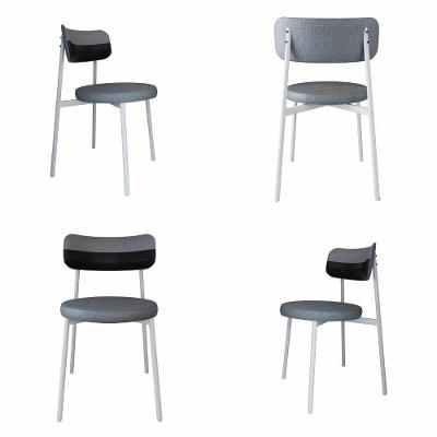 Conjunto 4 Cadeiras De Jantar Kyta Corriente Cinza/courino Preto -est.branca