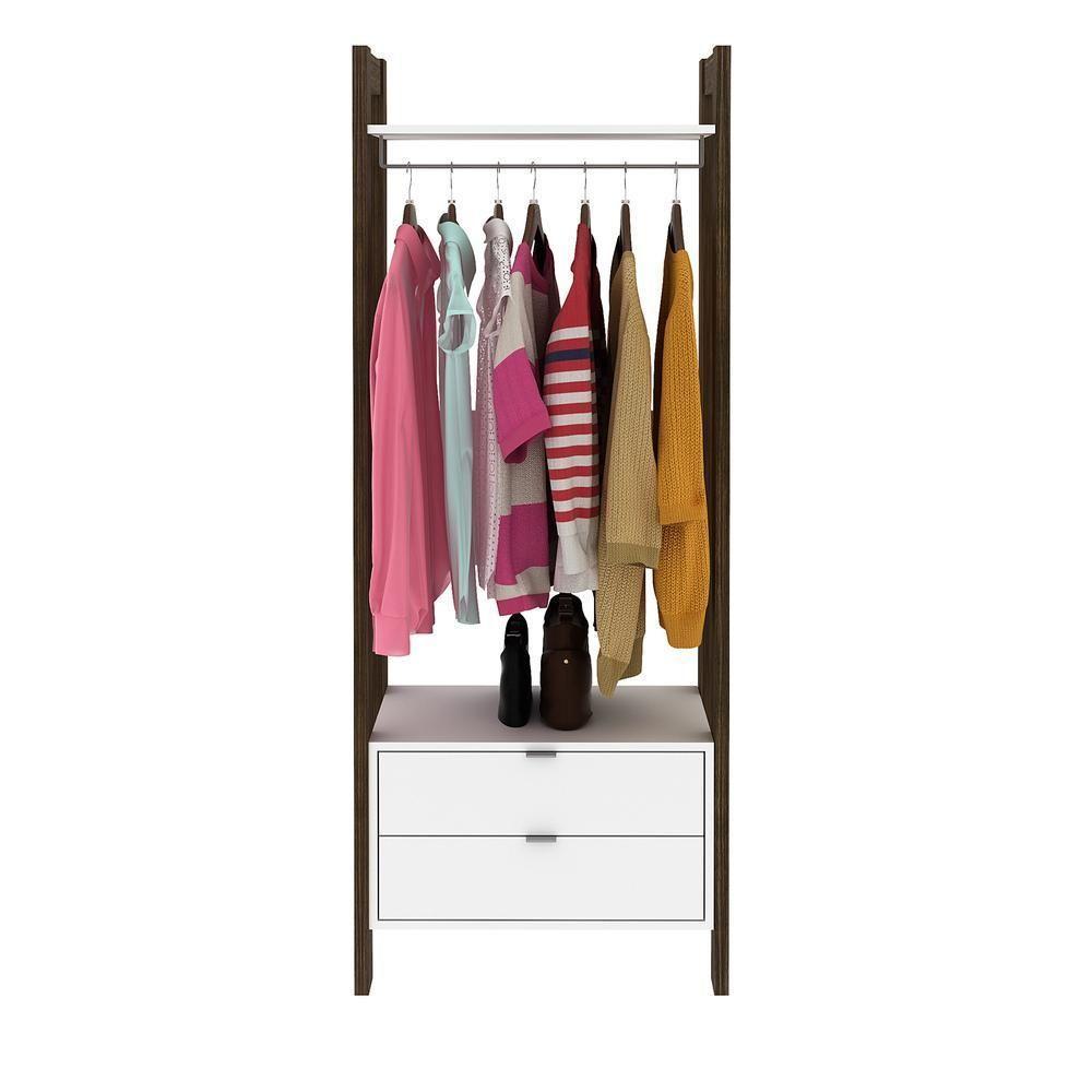 Armário Closet Com 2 Gavetas Cr35001 Branco/Nogal - 2