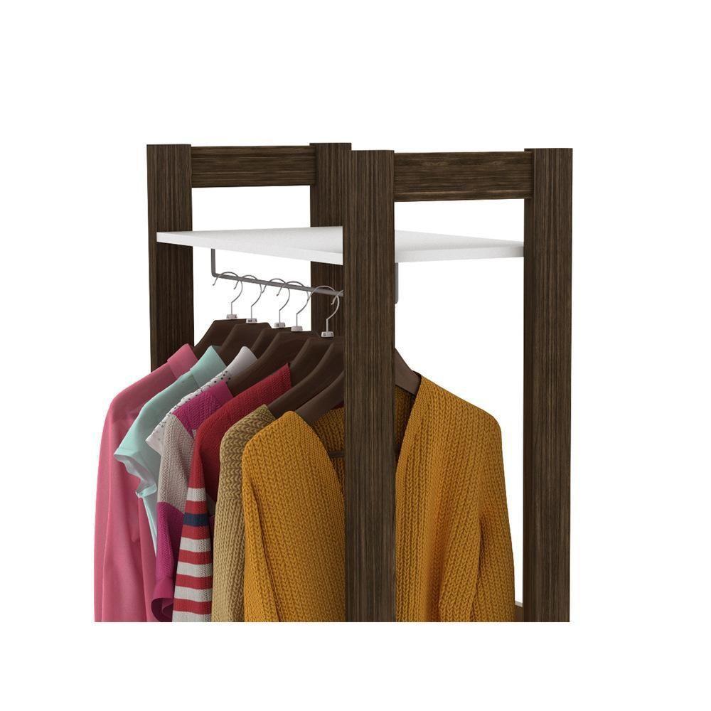 Armário Closet Com 2 Gavetas Cr35001 Branco/Nogal - 4