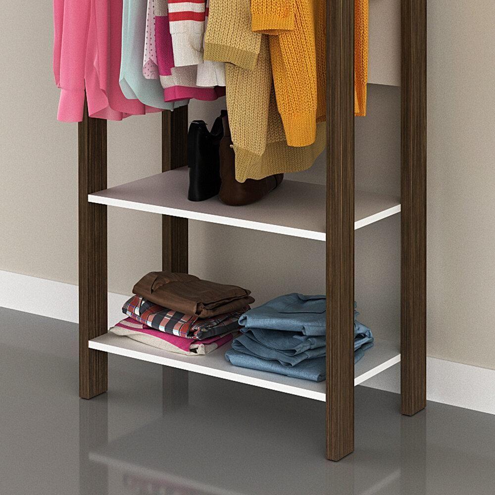 Armário Closet Com Prateleira Cr35007 Branco/Nogal - 2