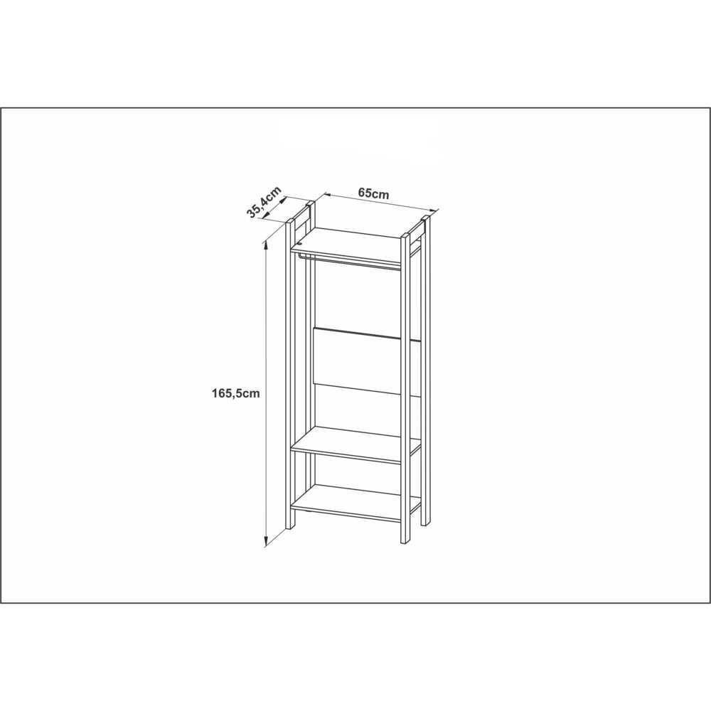Armário Closet Com Prateleira Cr35007 Branco/Nogal - 4