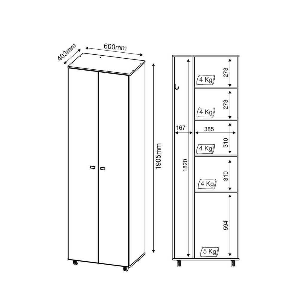 Armário Lavanderia Multiuso Com 2 Portas Cr30000 Branco - 3