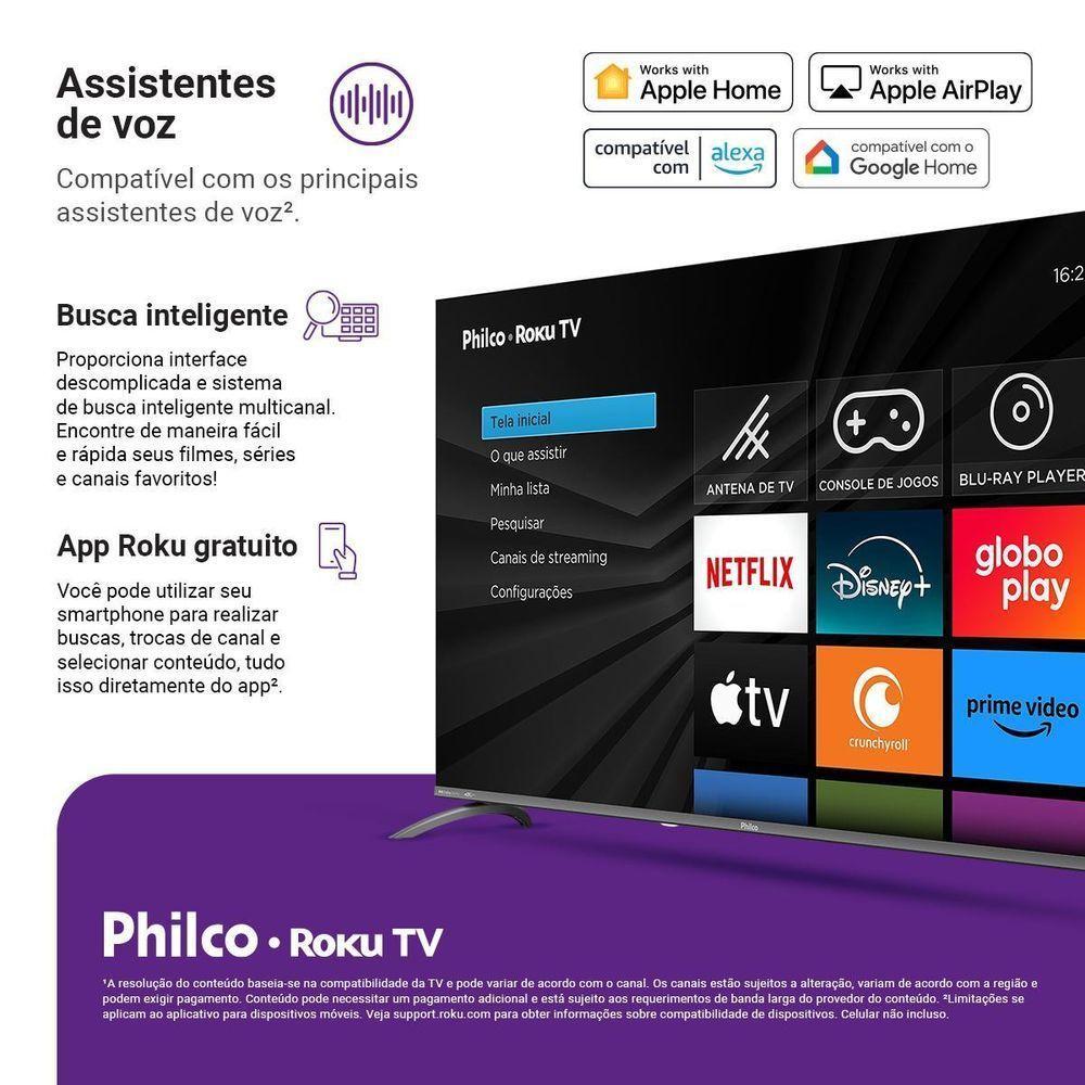 Smart TV 60" Philco QLED Roku Dolby Áudio P60CRA Bivolt - 3