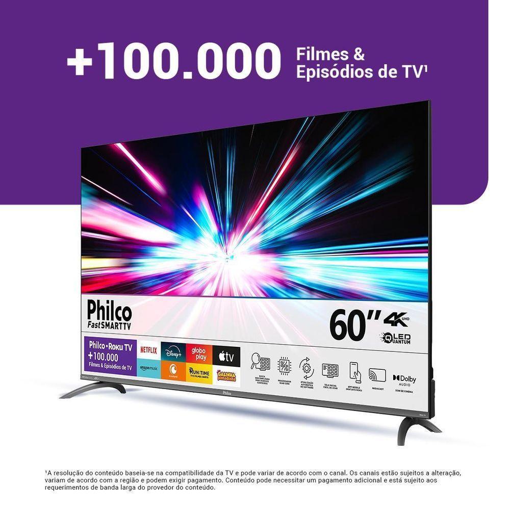 Smart TV 60" Philco QLED Roku Dolby Áudio P60CRA Bivolt - 5