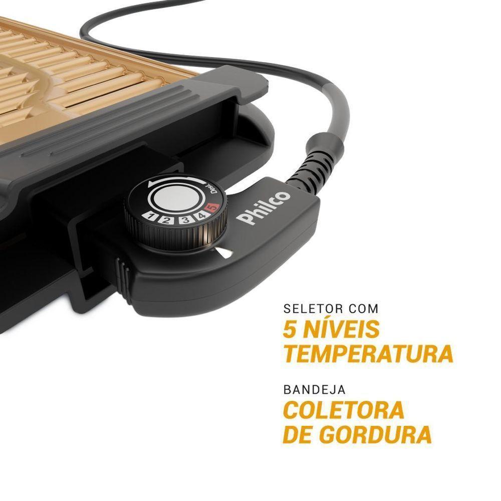 Churrasqueira Elétrica Philco Antiaderente Gold Pcq10a 220v - 4