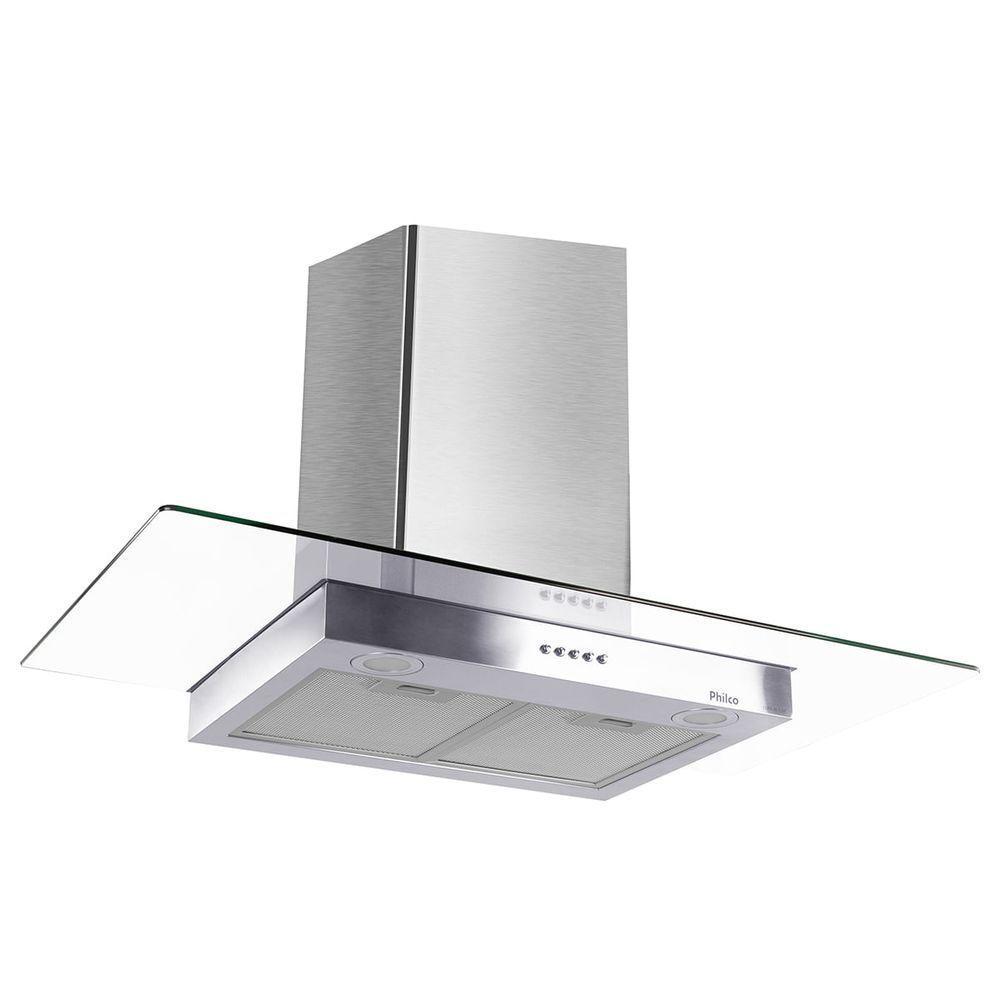 Coifa Flat Philco PCO90I 90cm Led Vidro Inox Exaustor e Depurador 110V - 2