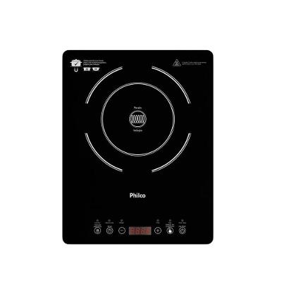 Cooktop de Indução Philco PCT10A 1 Boca Vidro Temperado com Timer e Painel Digital Preto 220V