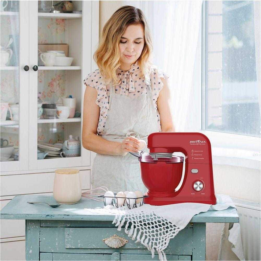 Batedeira Planetária Britânia BBP700V Turbo Vermelho 4L 110V - 5