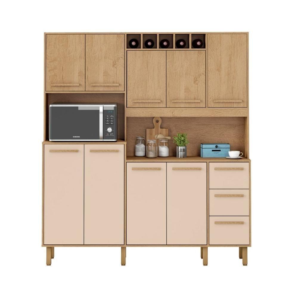 Armário De Cozinha Letícia 1,77 Mt 9 Portas Am Am Off White - 1