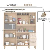 Armário De Cozinha Letícia 1,77 Mt 9 Portas Am Am Off White - 3
