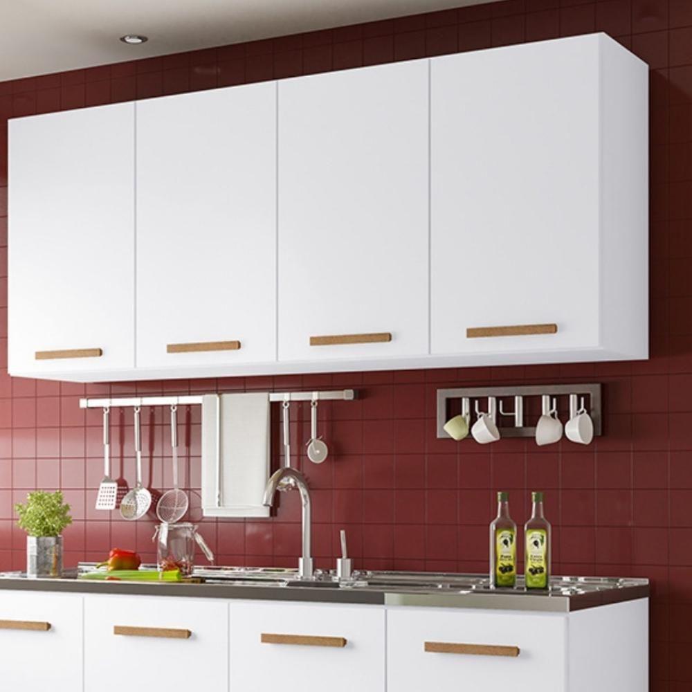 Armário De Cozinha Com Balcão Fortaleza 3 Portas Branco - 3