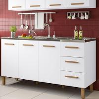 Armário De Cozinha Com Balcão Fortaleza 3 Portas Branco - 2