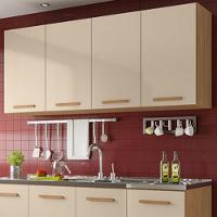 Armário De Cozinha Com Balcão Fortaleza 3 Portas Amêndoa Off White - 3