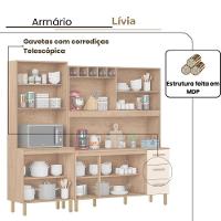 Armário De Cozinha Clara 11 Portas 2,36 Mt Amêndoa Off White - 3