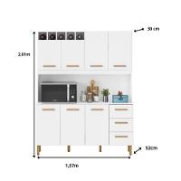Armário De Cozinha Alice 1,57m Com 7 Portas Branco - 2