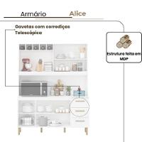 Armário De Cozinha Alice 1,57m Com 7 Portas Branco - 3