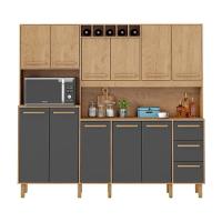 Armário De Cozinha Amanda 11 Portas 2,12mt Am Am Grafite - 1