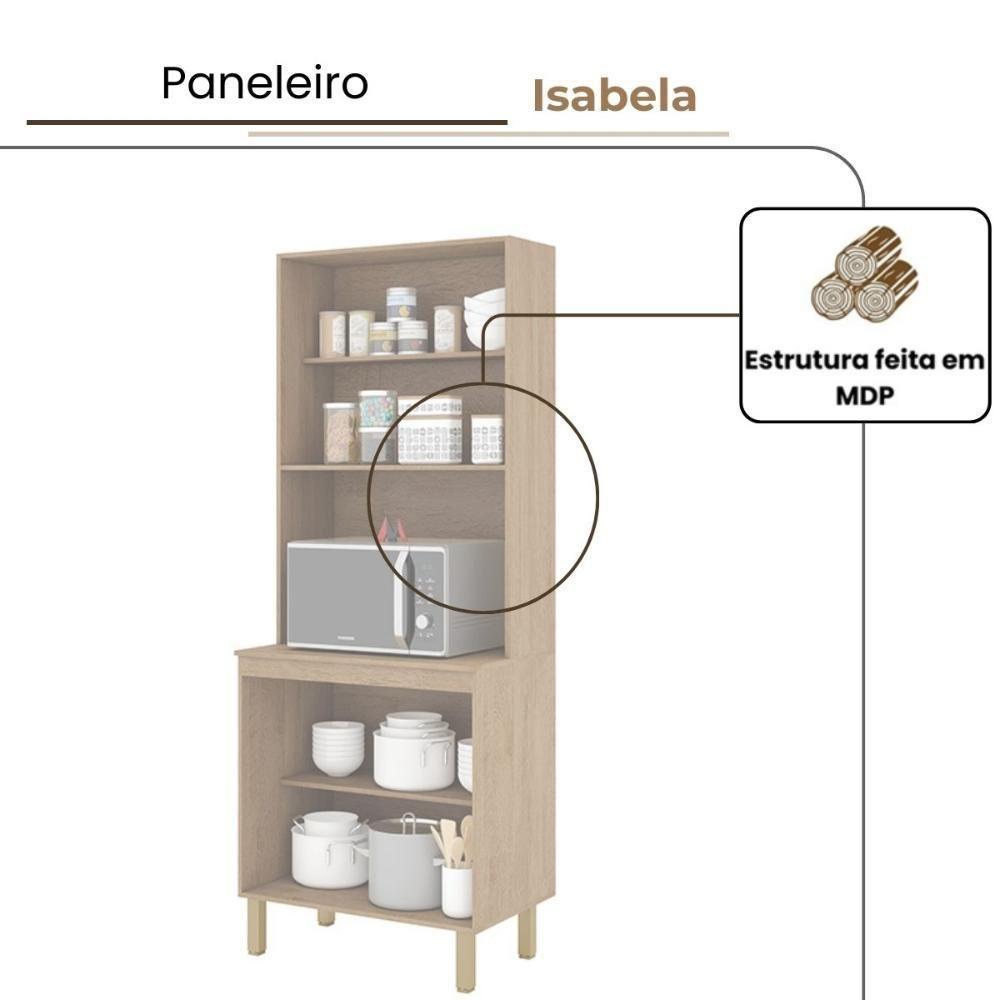 Paneleiro Cozinha Isabela 4 Portas Amêndoa Off White - 3