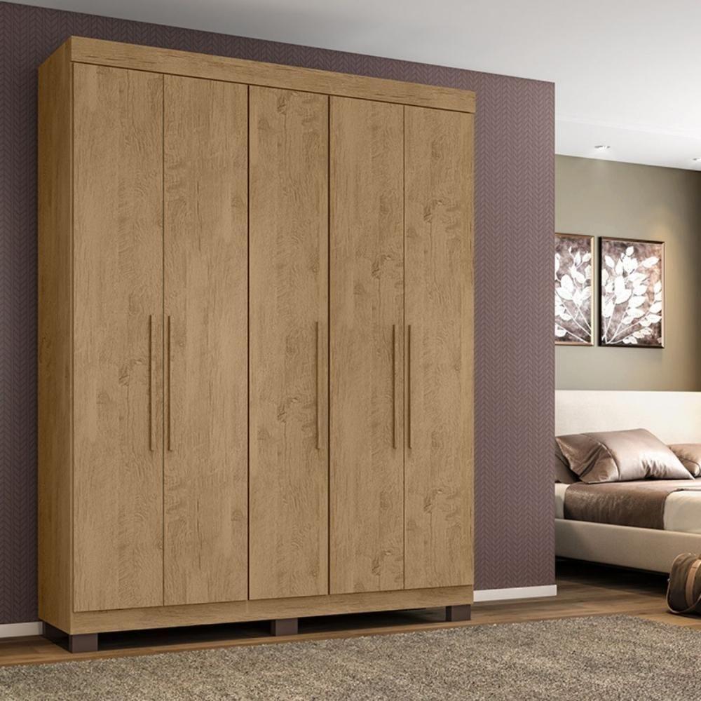 Guarda-roupa Portugal 5 Portas 4 Gavetas Amêndoa - 1