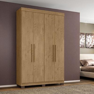 Guarda-roupa Bélgica 4 Portas 2 Gavetas Amêndoa