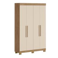 Guarda-roupa Bélgica 4 Portas 2 Gavetas Amêndoa Off White - 2