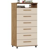 Cômoda Veneza 6 Gavetas Amêndoa Off White - 1