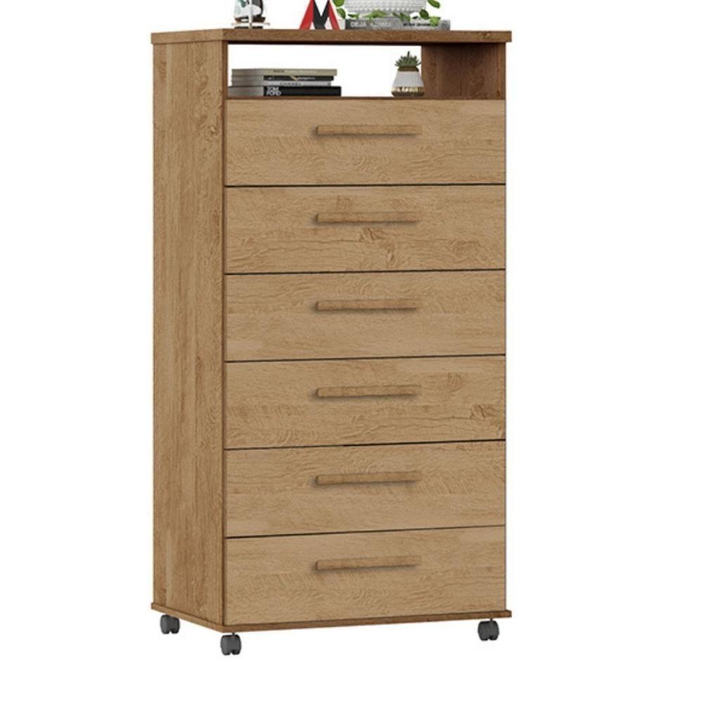 Cômoda Veneza 6 Gavetas Amêndoa - 1