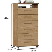 Cômoda Veneza 6 Gavetas Amêndoa - 3