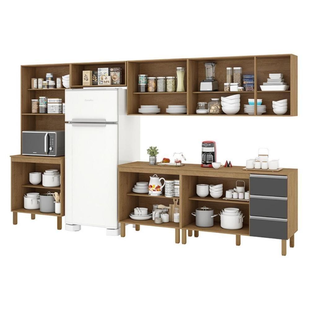 Cozinha Isabela 6 Peças Amêndoa Grafite - 2