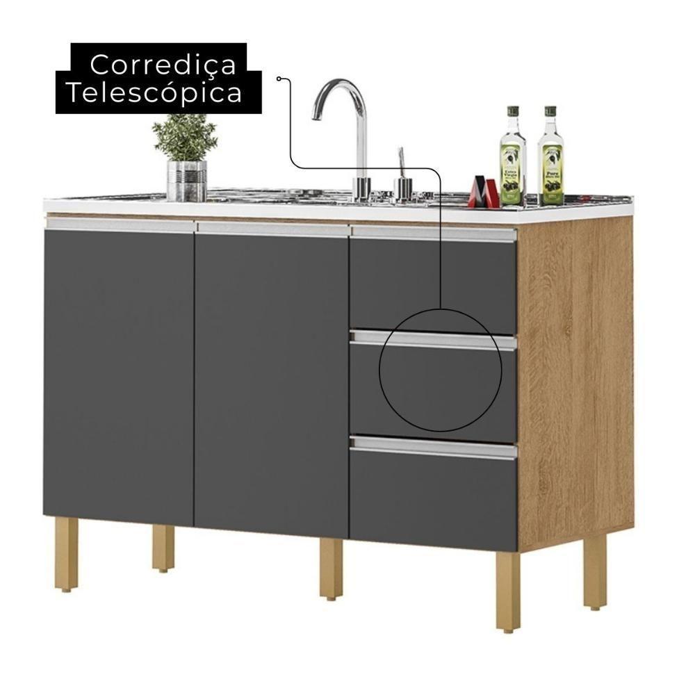 Cozinha Isabela 6 Peças Amêndoa Grafite - 3
