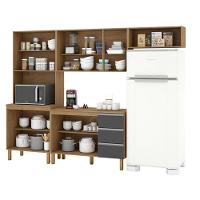 Cozinha Isabela 4 Peças Amêndoa Grafite - 2