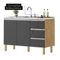Cozinha Isabela 4 Peças Amêndoa Grafite - 3