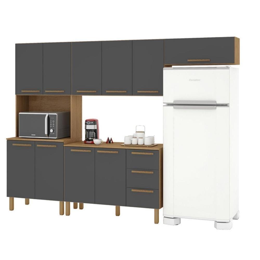 Cozinha Clarice Paneleiro Amêndoa Grafite - 1